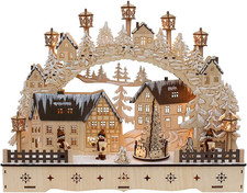 Arco Luminoso in Legno Con Albero Di Natale Mobile, Motivo: Lanterna, Ca. 45 X 1