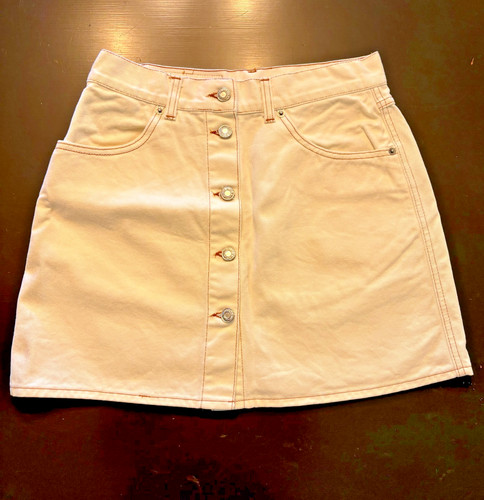Minigonna denim cotone avorio
