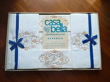 lenzuola ricamate anni 1970