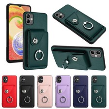 Leather Wallet Ring Stand Case