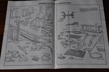 lotto di 6 poster laboratorio di chimica vintage anni  60