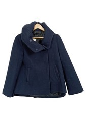 ZARA Cappotto Donna Blu Collo