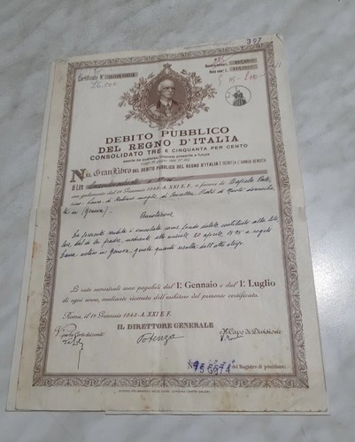 Azioni debito pubblico regno - azioni,