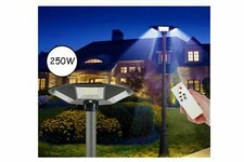 LAMPIONE LED SOLARE GIARDINO STRADALE 250W FARO CREPUSCOLARE TELECOMANDO