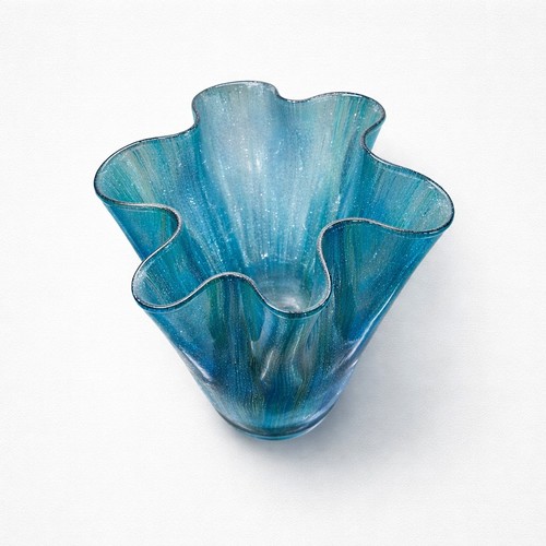 Vaso vetro artistico blu - in,