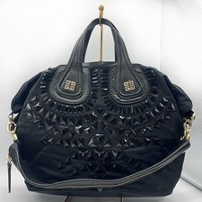 Borsa a tracolla Givenchy usignolo borchiata nylon e pelle nera leggera