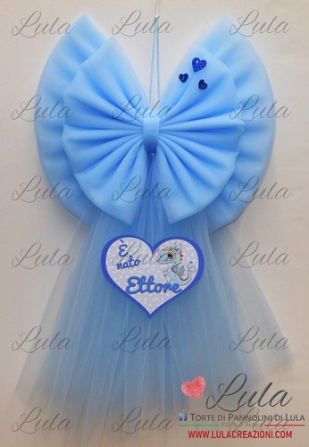 Fiocco nascita tulle - nascita, +