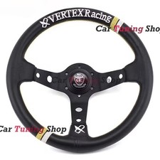 VERTEX KING JDM Racing 13 pollici 330mm Volante sportivo in pelle Drift nero Gol