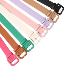 Women Skinny Square Buckle