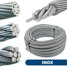 Rotolo Cavo Corda Metallica Metallo Fune Acciaio Inox Inossidabile Anti-Ruggine