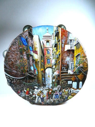 Tamburello napoletano dipinto - tamburello,