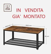 VASAGLE LCT61X - Tavolino da Salotto, Porta TV, ampio ripiano. GIA' MONTATO