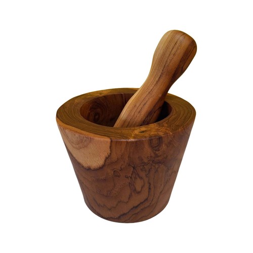 Mortaio rustico legno teak - rustico,