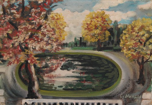 Dipinto olio paesaggio 1980 - ad,