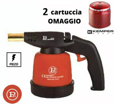 Saldatore bruciatore a gas + 2 cartuccia cannello con fiamma ossidrica piezo