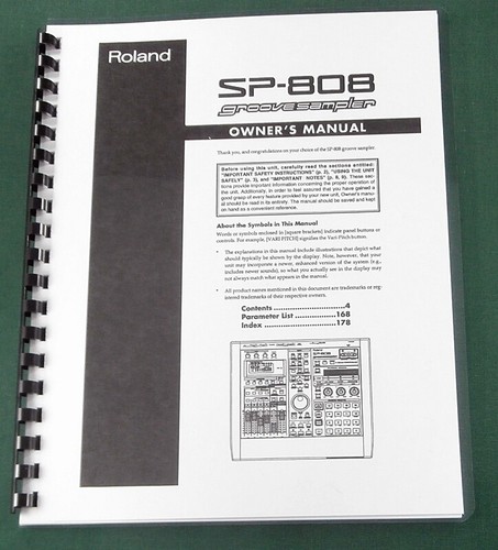 Roland 808 manuale - sp-808, d'uso