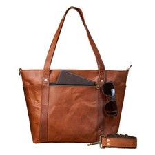 Borsa A Spalla In Vera Pelle Vintage Al 100% Per Donna