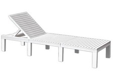 LETTINI SDRAIO PRENDISOLE IN RESINA MODULARI HAITI BIANCHI CM.195x65xH78