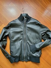 bomber jacket leather pelle BIKKEMBERGS 52 XL Puff down "rules dsquared plein"