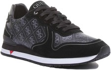 GUESS Nuovo Glorym Stampa Logo Corsa con Lacci Uomo Sportivo IN Nero Grigio UK 6