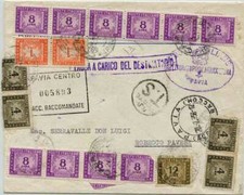 Segnatasse Lire 8 "stelle" su Busta