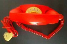 Telefono a disco LILLO SIP rosso con spina francese a coltello vintage retrò