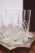 Set di 12 bicchieri in cristallo molato vintage - 6 Tumbler e 6 da liquore