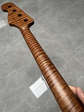 AAAA Roasted Flame Maple Fretless Jazz Bass Fai da Te Collo Chitarra 20 Frets Satinato 34in