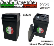 BATTERIA BA80.90 NERA 6 VOLT TIPO A GEL  MOTO BIANCHI 125 FRECCIA CELESTE