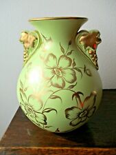 Giovanni Petucco Nove vaso di ceramica verde con decori oro anni '50