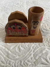 Campbells Harvest of Good Foods Wood Barn Silo Napkin, Utensil, Straw Holder VTG