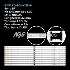 KIT 10 BARRE STRIP 6 LED TV