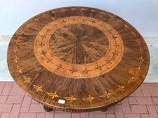 Elegante Tavolo Rotondo Carlo X in Noce - Restaurato (in corso d'opera)