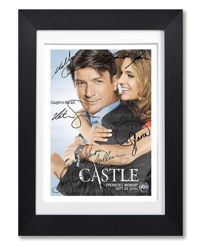Castle cast signed poster - castle,