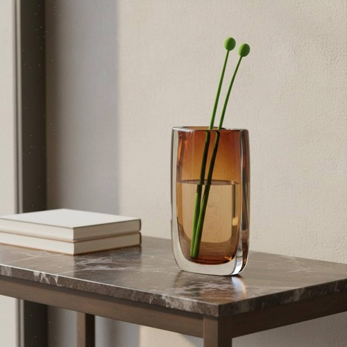 Vaso cristallo ambrato - in,