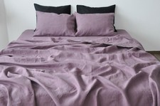 Lenzuolo in lino color malva