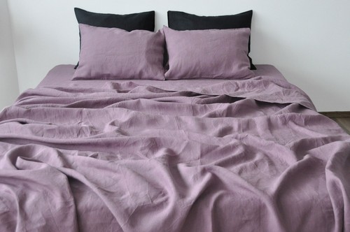 Lenzuolo lino color malva - color,