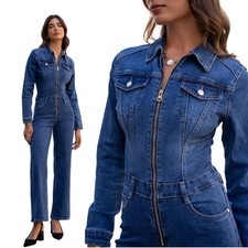 Tuta in denim jeans donna a