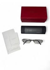 Occhiali da vista vintage Cartier Paris 135 - tono argento con custodia e scatola