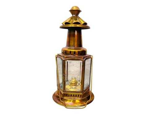 Brass lighthouse lantern with - brass,