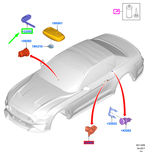 Clé ford mustang - mk6, 2142387