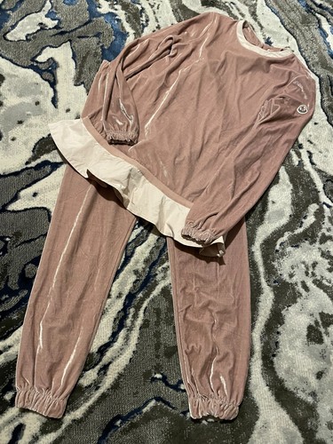 Tuta moncler velluto rosa - in,