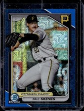 2024 Bowman Mega Box Paul Skenes Chrome Prospects Mojo rifrattore blu #124/150