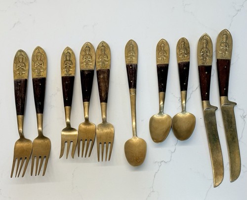 Set posate palissandro - , ottone