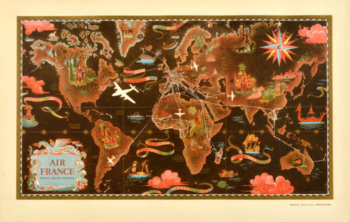 Mappa planisfero air france - mappa,