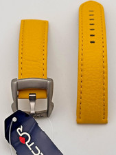 Cinturino Sector Orologio Pelle 20mm Giallo Nuovo Cuciture Qualità