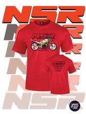 honda nsr 125 ROSSA BIANCA t-shirt COMUNICARE LA TAGLIA CON UN MESSAGGIO