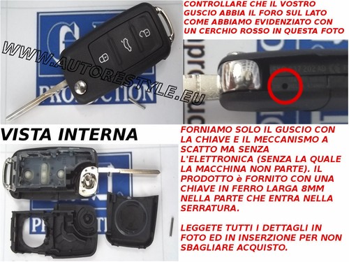 Chiave cover guscio per - cover,