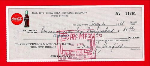 1968 coca cola tell city - 1968, ind