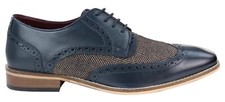 Uomo Navy Pelle Tweed Retrò